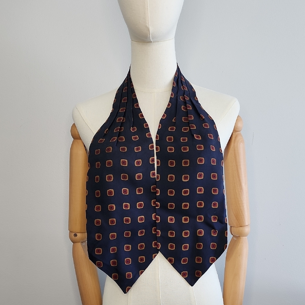 Paul Stuart Navy and Orange Patterned Tie